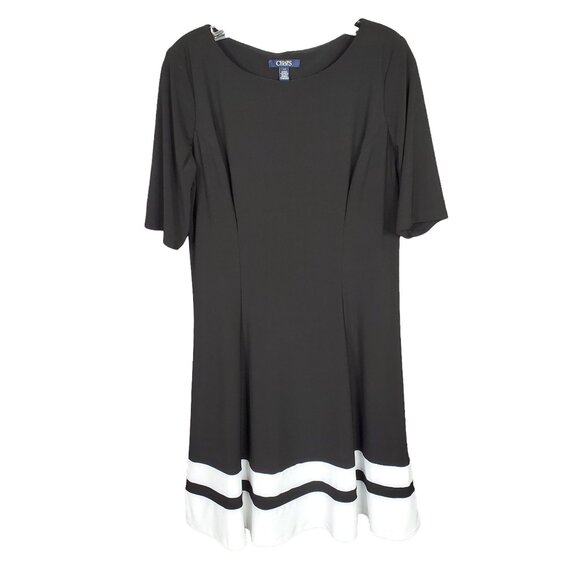 Chaps Sz L Dress Jersey Knit Scoop Neck Short Sleeve Shaped Fit Preppy Nautical - Picture 2 of 6